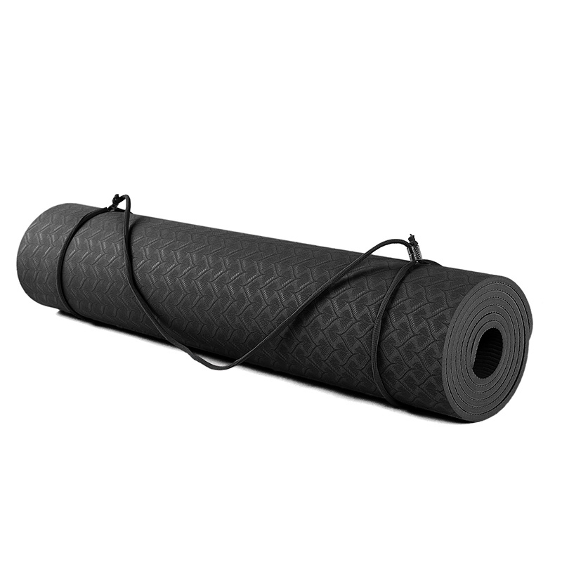 Exercise Workout Sports Non Slip Custom Eco Friendly Sustainable Recyclable Black TPE Yoga Mat