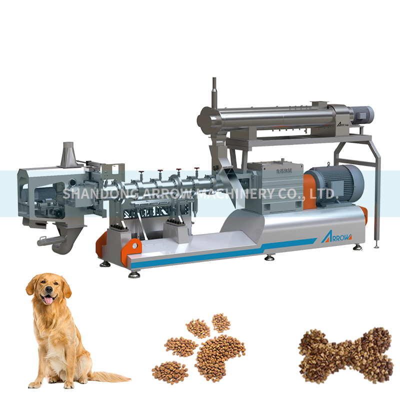 Professional Large Capacity Double Screw Extruder Dry Kibble Pet Food Machine