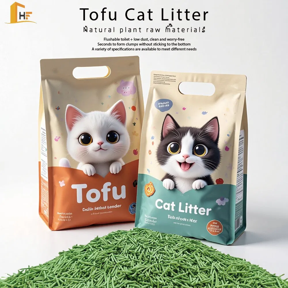 Pet Grooming Eco-Certified Low Tracking Cat Litter Box Sustainable Cat Litter Sands Nala Arena Para Gatos Fast Clumping Pet Products OEM Tofu Cat Litter