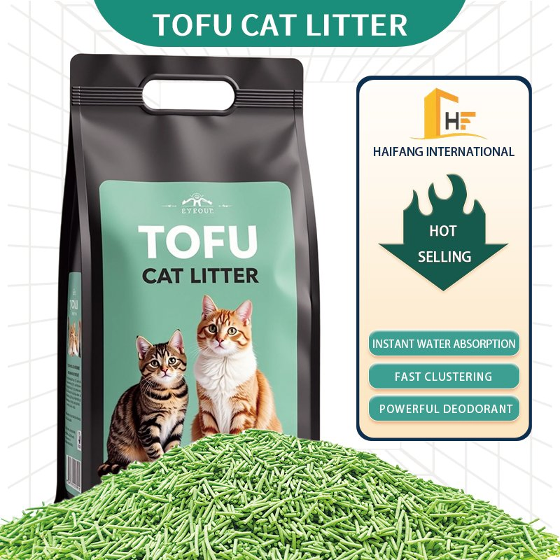 Pet Supplies Eco-Certified Sustainable Low Tracking Cat Litter Sands Nala Arena Para Gatos Fast Clumping Pet Products OEM Green Tea Tofu Cat Litter