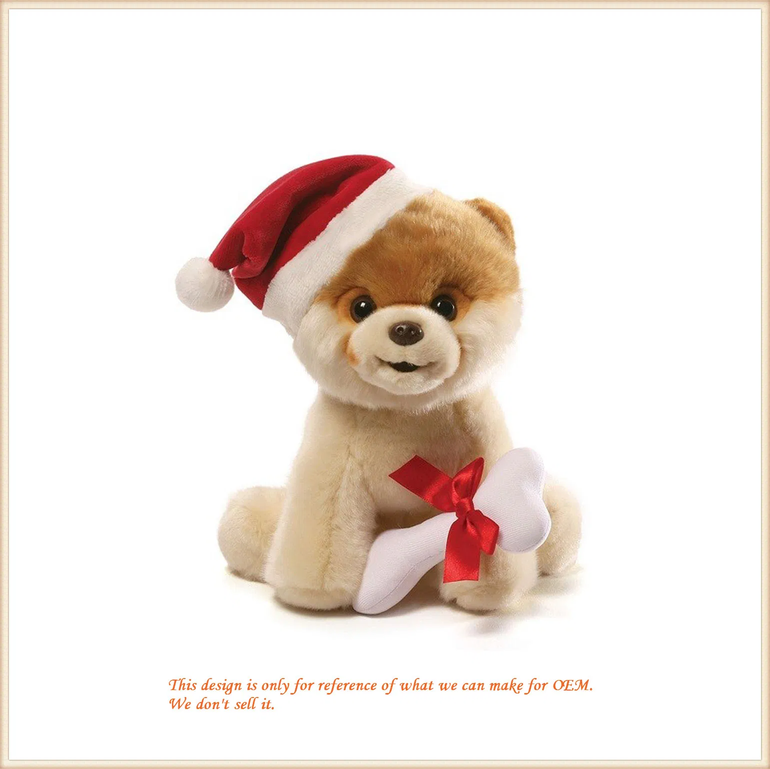 Cute Puppy Dog with Christmas Hat Standing Doll Hot Selling