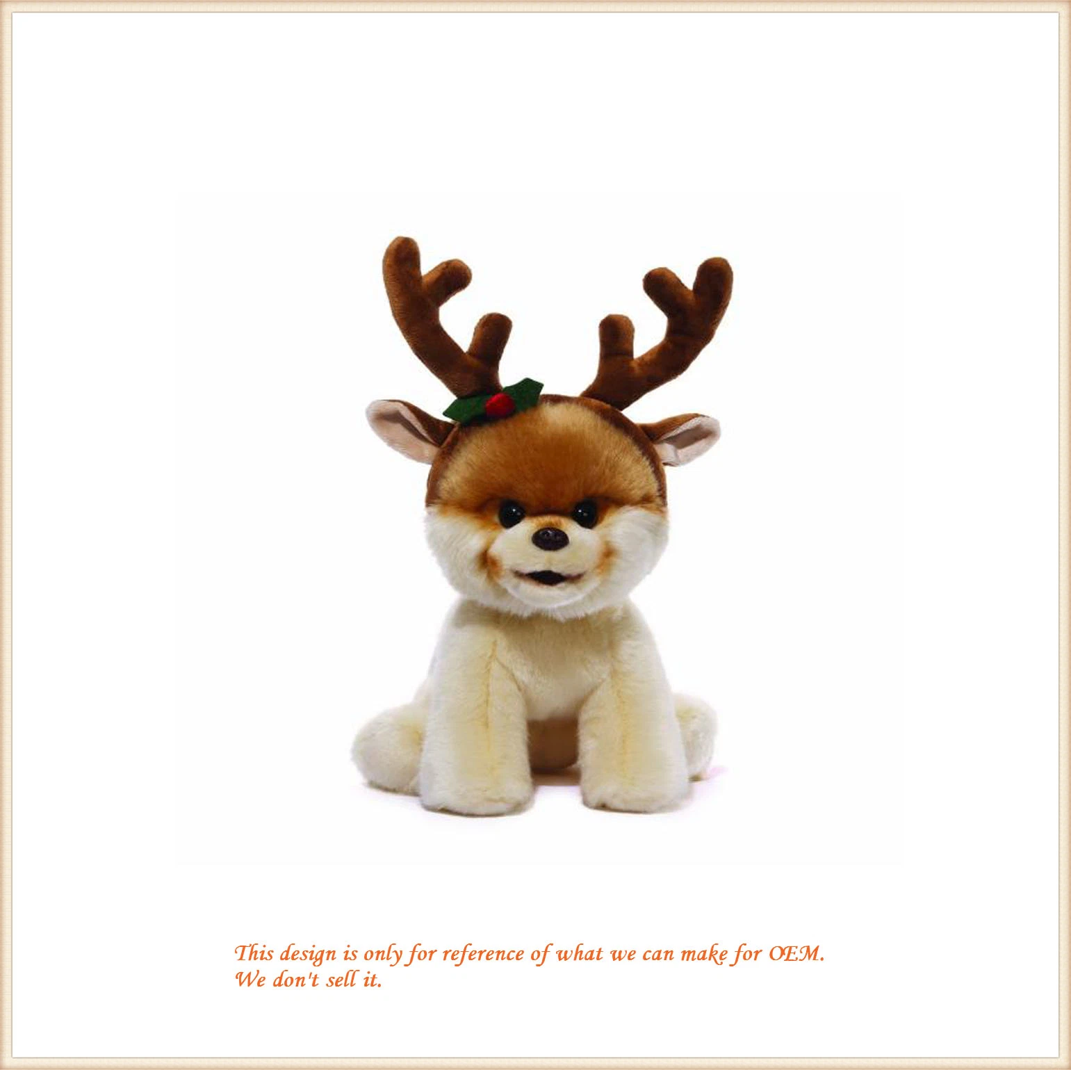 Cute Puppy Dog with Christmas Hat Standing Doll Hot Selling
