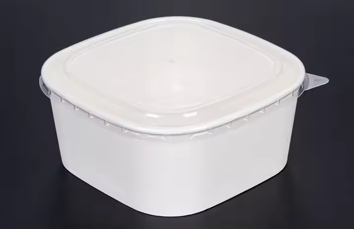 Eco Friendly Brown Kraft White Paper Square Bowl Paper Food Container