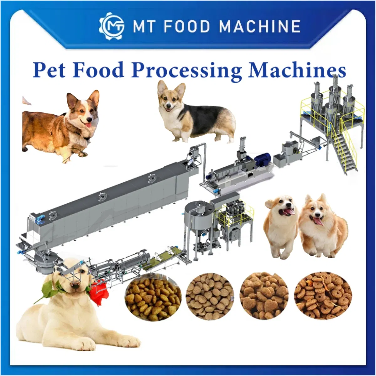 Automatic Dry Cat Dog Food Production Line Kibble Machine Extrusion Pet Food Processing Machine