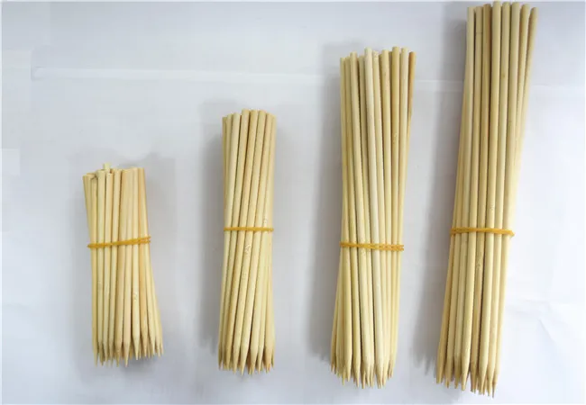 Food-Contact Grade High Quality Eco-Friendly Biodegradable Disposable Natural Bamboo Skewers Bamboo Stick BBQ Skewers