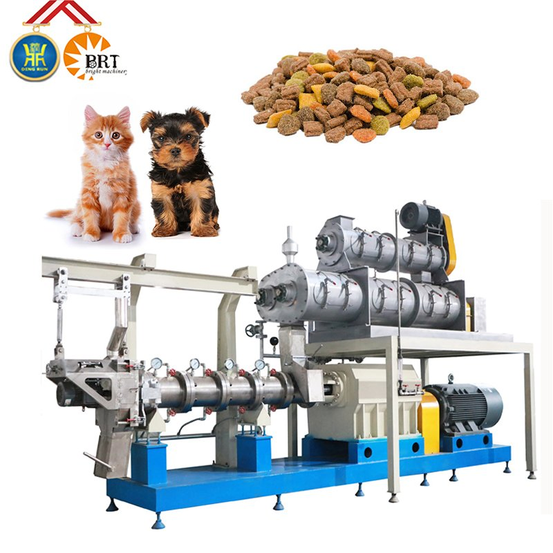 Full Production Line Kibble Dry Pet Feed Pellet Manufacturing Extruder Machine