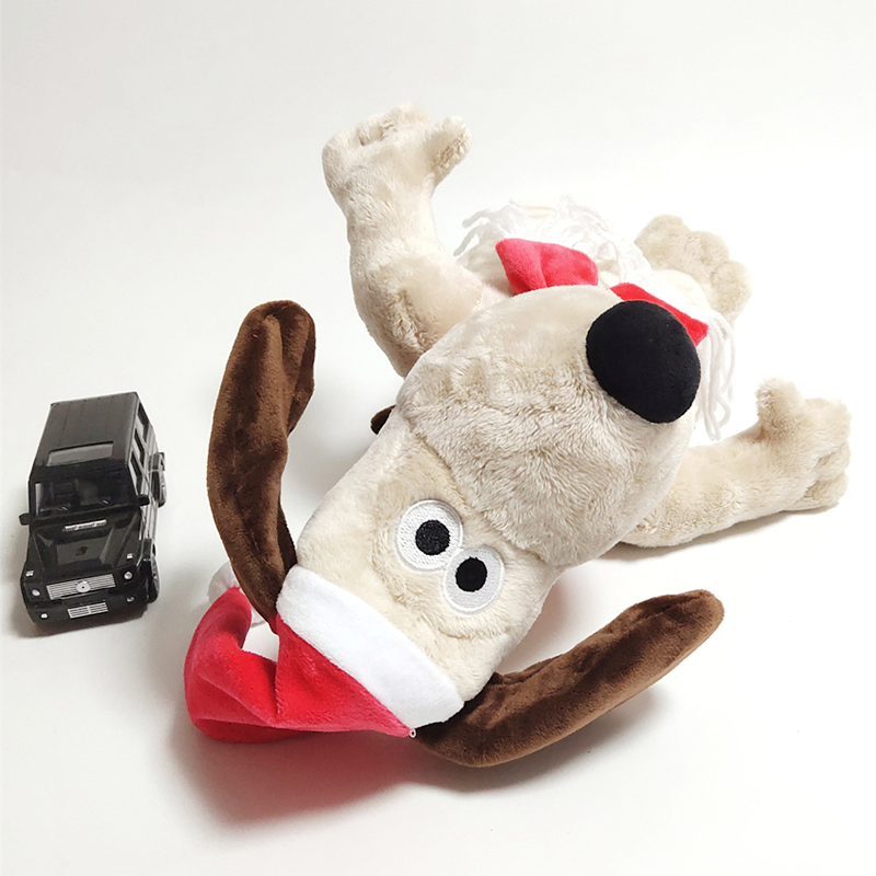 Factory Wholesale 30cm Christmas Dressed Cute Soft Cartoon Animal Plush Stuffed Dog