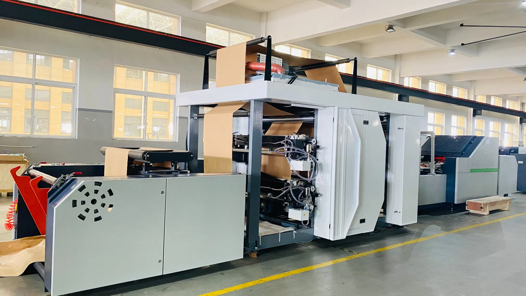 Rokin Brand Eco-Friendly Chestnut Packaging Square Bottom Paper Bag Making Machine