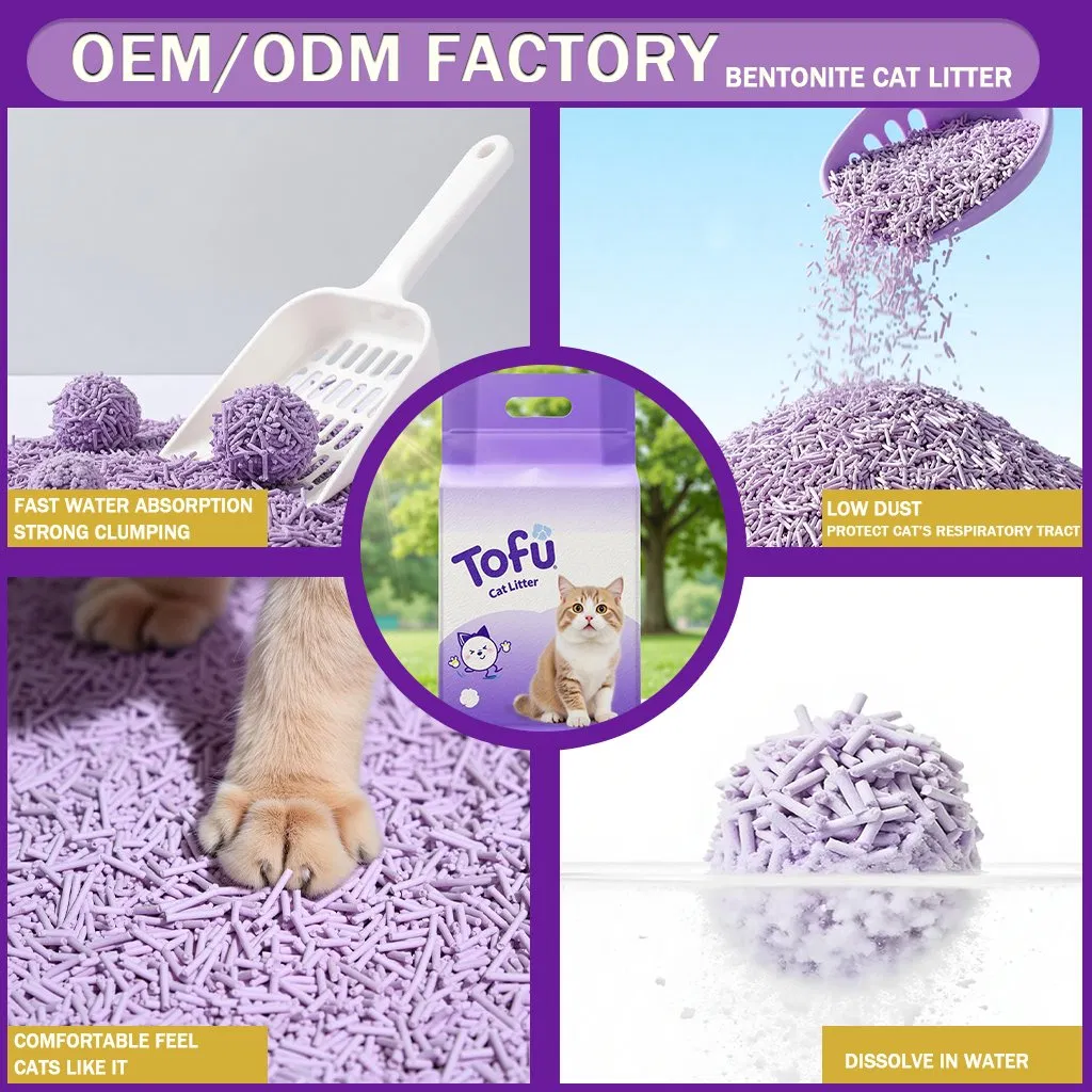 OEM/ODM Pet Products Made in China Pet Supplies Tofu Cat Litter 1.5/2.0mm Fast Clumping Flushable Deodorizing &amp; Antibacterial Pet Cleaning Products