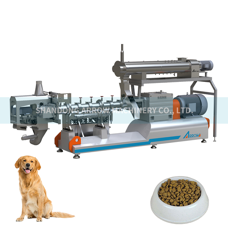 Professional Large Capacity Double Screw Extruder Dry Kibble Pet Food Machine