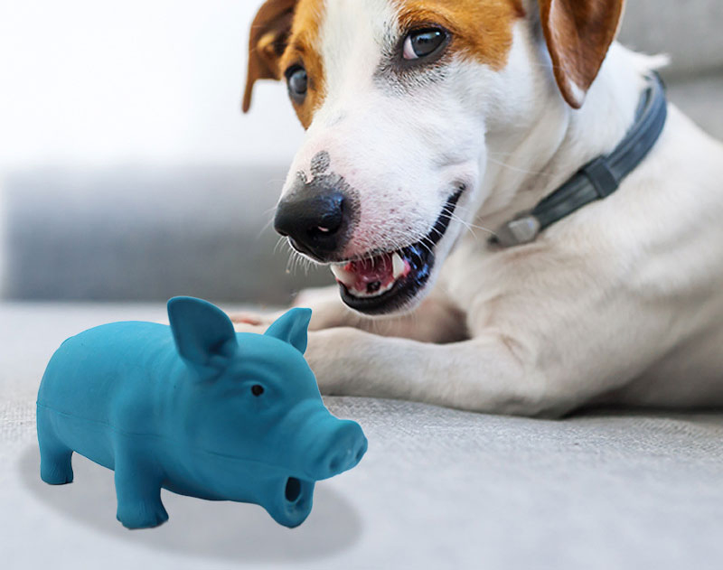 Non-Toxic Latex Pig Shape Oink Dog Toys Squeaky Toy for Dogs