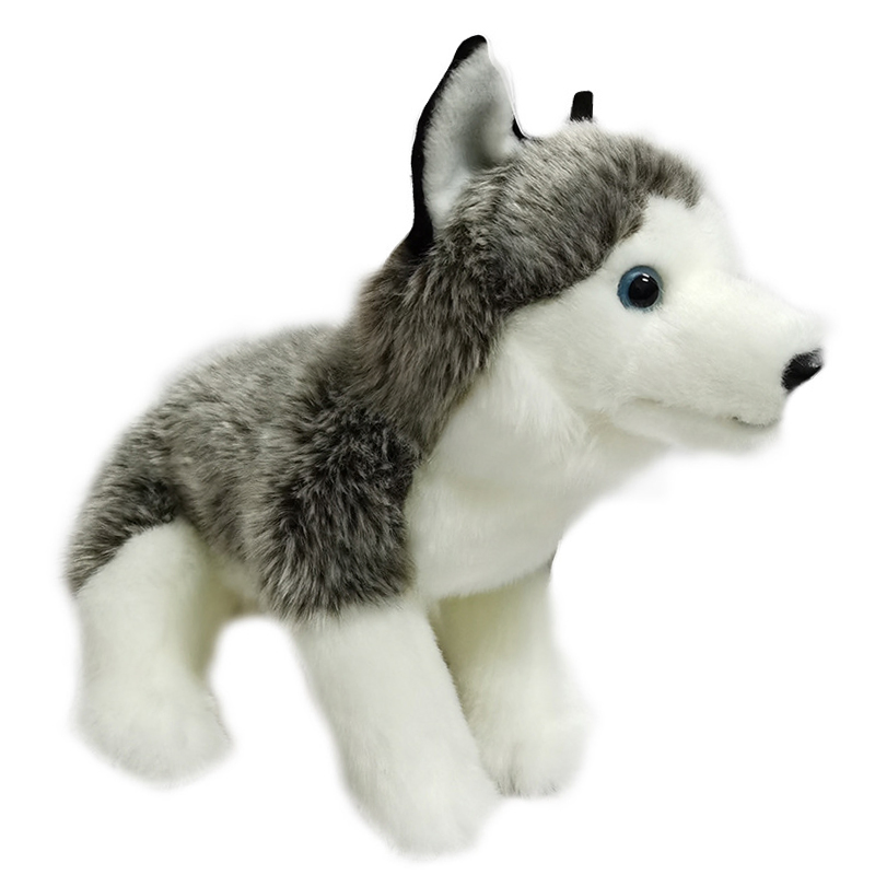 30cm Furry Soft Stuffed Animal Dog Cuddly Toy Lifelike Plush Husky for Sale