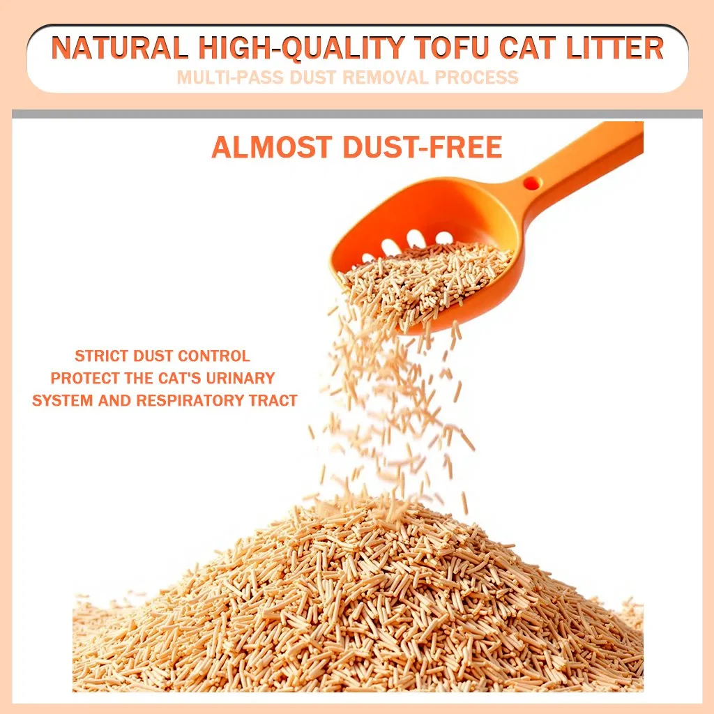 Pet Cleaning Product Premium Biodegradable Tofu Cat Litter with Fast Clumping and Long-Lasting Deodorizing Effect for Cat Litter Trays and Home Cat Care
