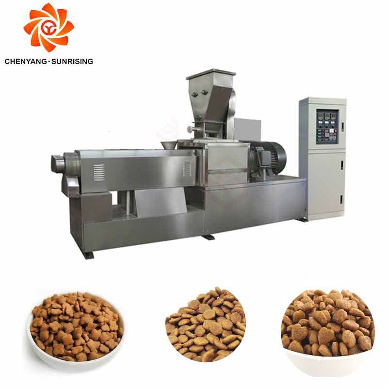 Fully Automatic Double Screw Extruder Dry Kibble Cat Pet Dog Food Manufacturing Machine Line