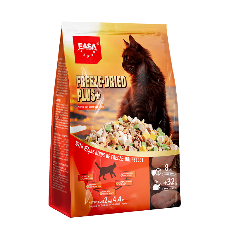 Wholesale Custom OEM Premium Quality Add Chicken Breast Chicken Liver Beef Liver Egg Yolk Freeze-Dried 2kg Dry Cat Food Pet Food