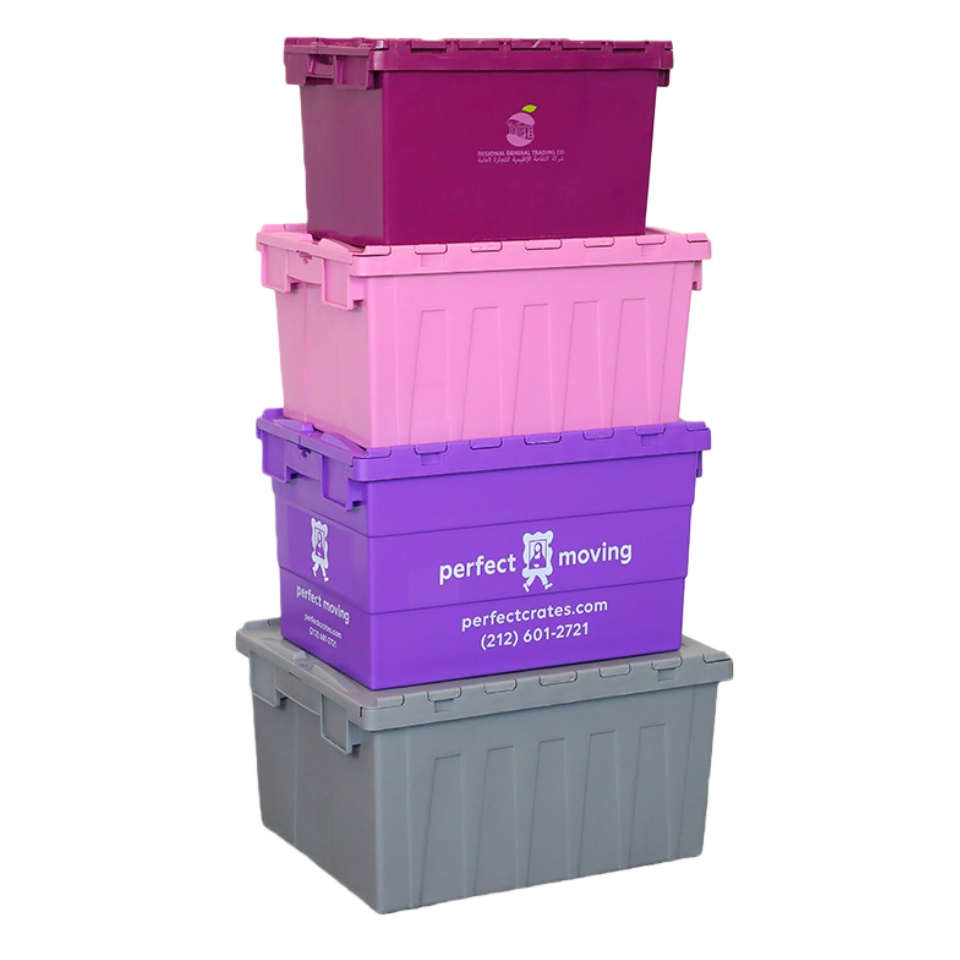 27X17X12 Inch Eco Friendly Industrial Virgin Plastic Stack and Nest Storage Crate for Moving