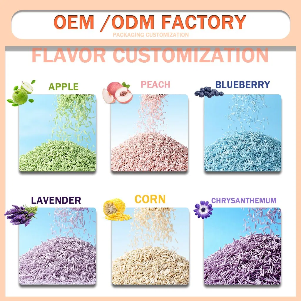 Pet Cleaning Product Premium Biodegradable Tofu Cat Litter with Fast Clumping and Long-Lasting Deodorizing Effect for Cat Litter Trays and Home Cat Care