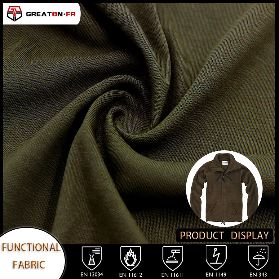 En11611 Fr OEM/ODM Flame Retardant 210GSM~230GSM Single Jersey Modacrylic Tencel Fabric for Functional T-Shirt