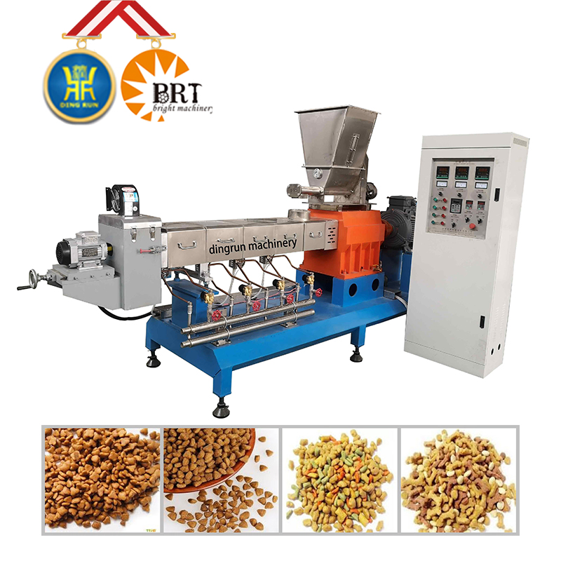 Full Production Line Kibble Dry Pet Feed Pellet Manufacturing Extruder Machine