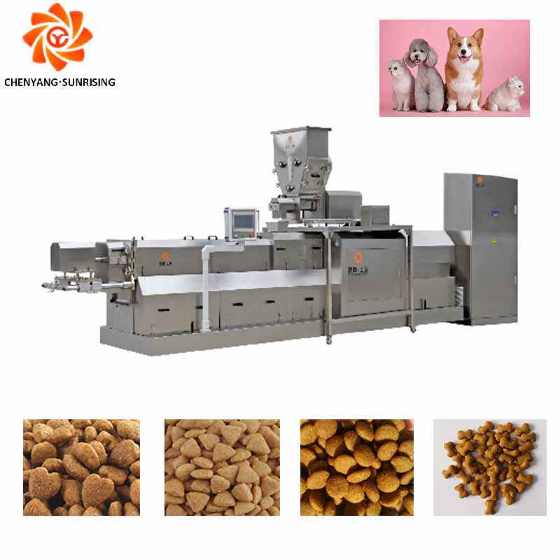 Fully Automatic Double Screw Extruder Dry Kibble Cat Pet Dog Food Manufacturing Machine Line