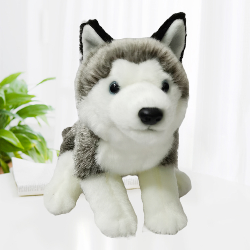 30cm Furry Soft Stuffed Animal Dog Cuddly Toy Lifelike Plush Husky for Sale