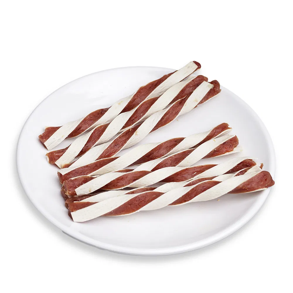 OEM High Protein Pet Treats Duck Sandwich Strips Food for Dogs