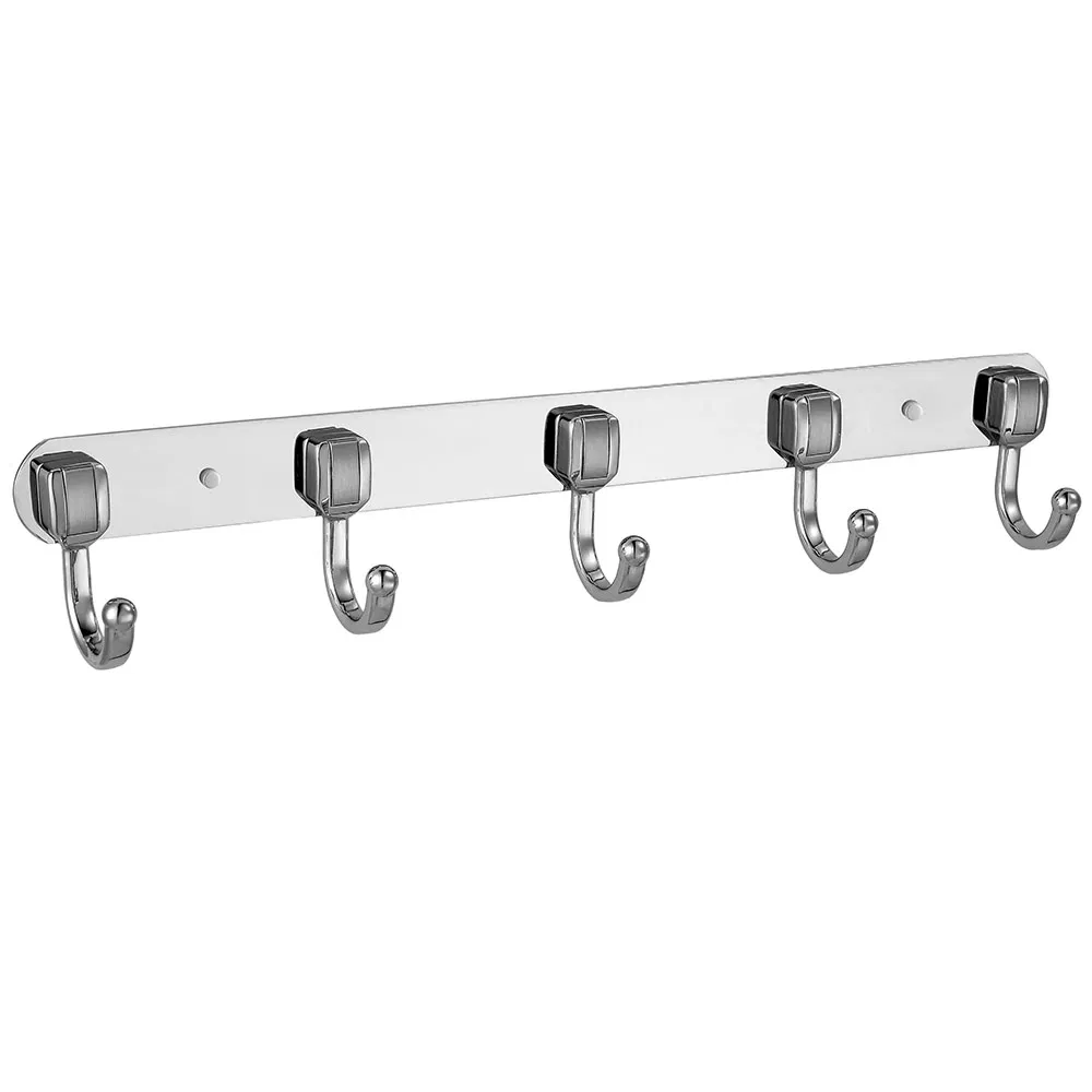 SUS304 Coat Towel Hook Rail Wall Mounted with 6 Hooks