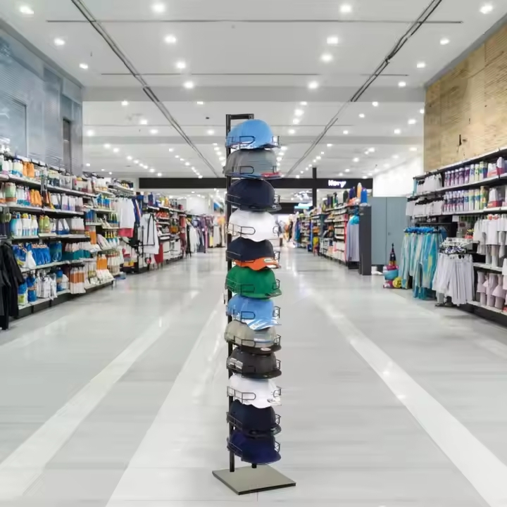 Warehouse Hat Cap Metal Shelf Supermarket Display Shelf Hat Display Rack