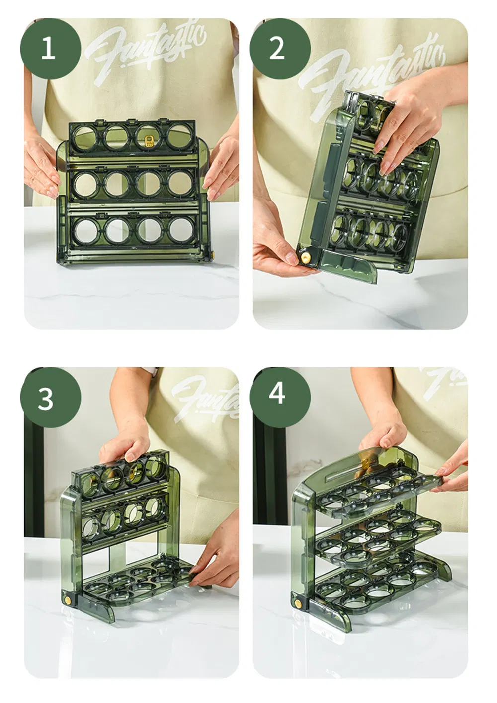 Egg Box Storage Box Side Door Kitchen Organizer Mi18993