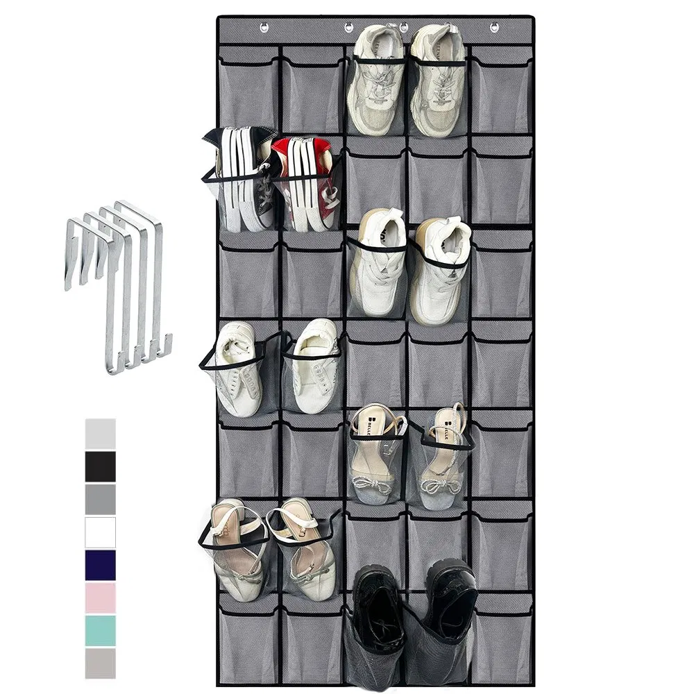 Over Door Large Non-Woven Fabrics Hanging Shoe Organizer for Space Saving