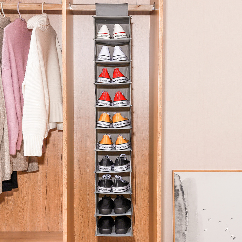 10-Layer Non-Woven Hanging Organizer for Closet Door