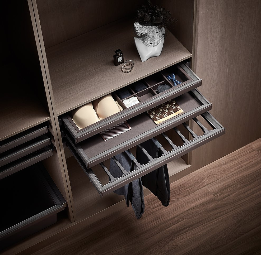 Metal Pull-out Wardrobe Basket - Heavy Duty Closet Organizer with Slide-out Rails