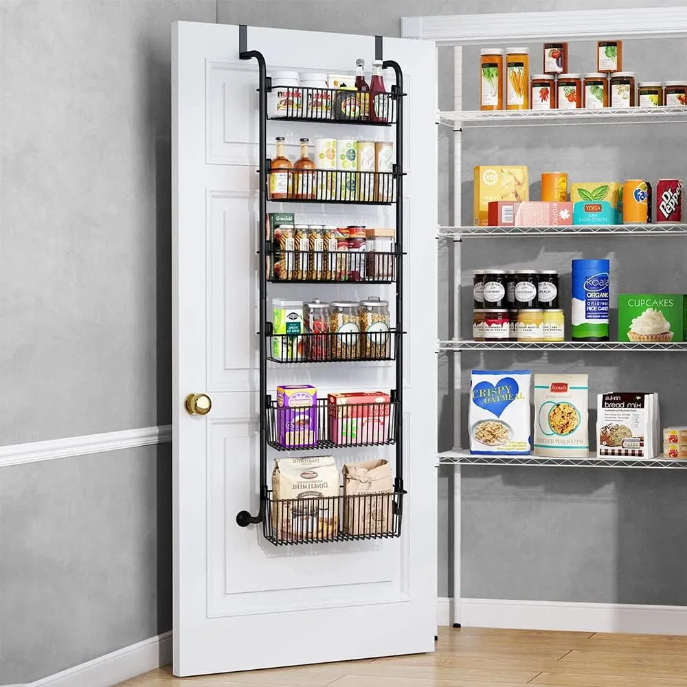 Adjustable Multi-Layer Punchless Storage Basket on Door for Bathroom and Kitchen Home Organizer