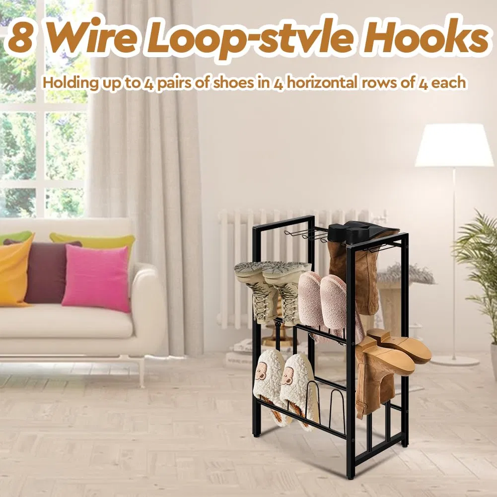 Free-Standing Boot and Shoe Organizer for Entryway, Hallway, Doorway, Bedroom, Patio, and Outdoor