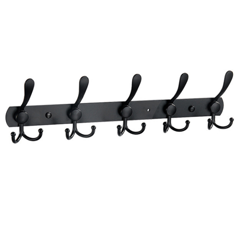 Wall Mounted Stainless Steel Coat Hook Rail Multi-Purpose Heavy Duty Clothes Towel Hook Rack for Bathroom Bedroom Hats Keys Bags