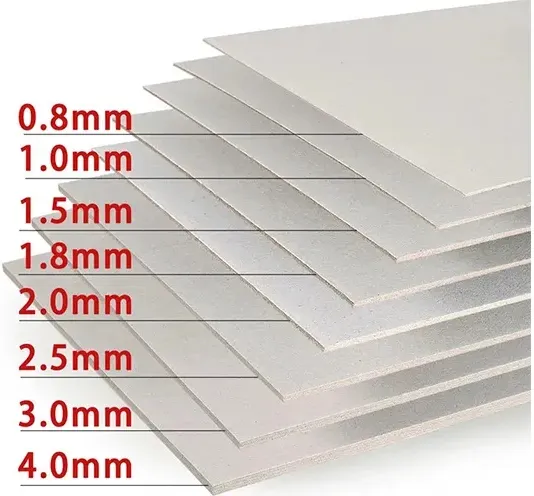 Cardboard thickness options