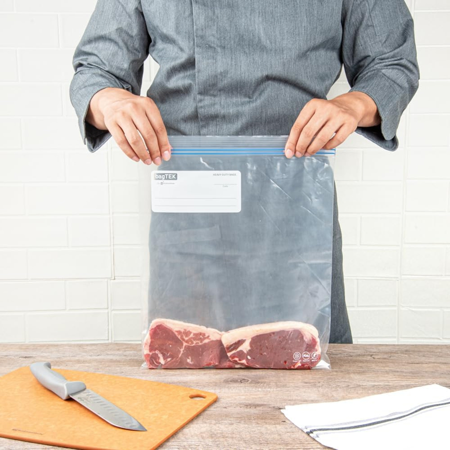 Food Storage Vacuum PE Standing Chicken Freezer Bags Meat Produce Reusable Zip