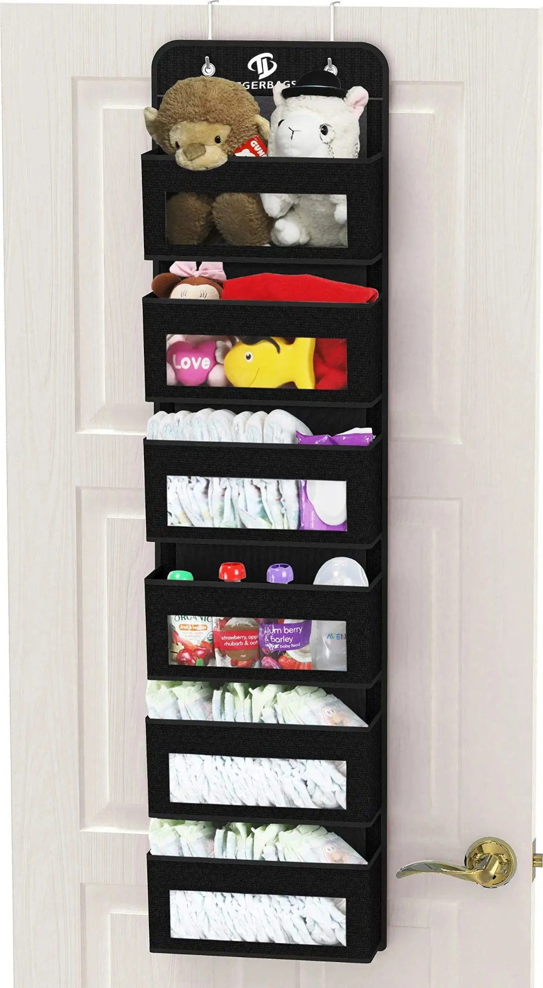 Customizable Door/Wall Mount Houseware 6 Clear Window Pocket Organizer
