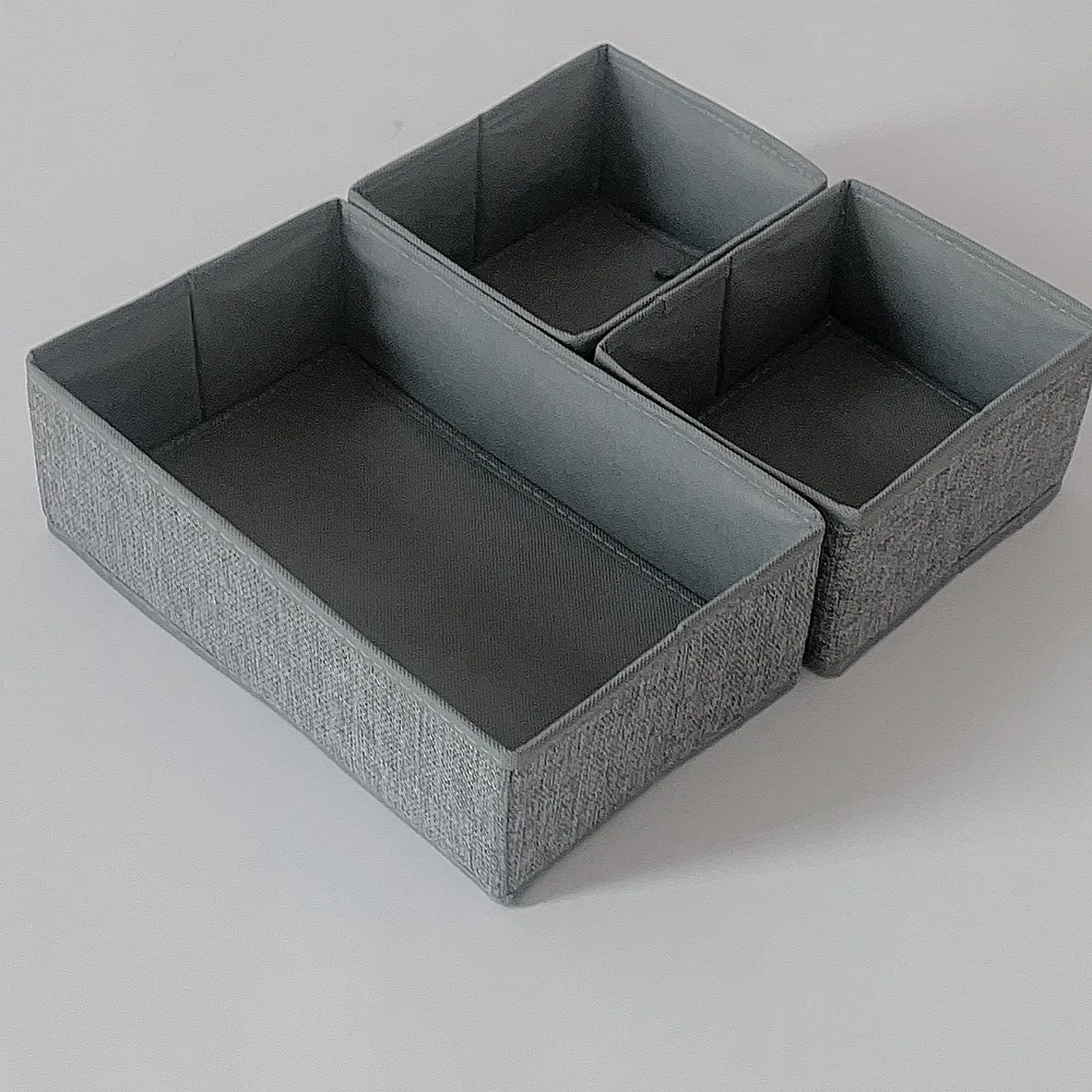 3PCS/Set Foldable Non-Woven Fabric Home Storage Box Drawer Type Organizer for Bra and Underwear Wardrobe Storage Bin