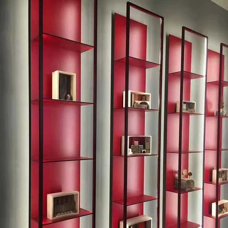 Wall Mount Floating Shelves Living Room 5 Tier Shelf with LED Lights