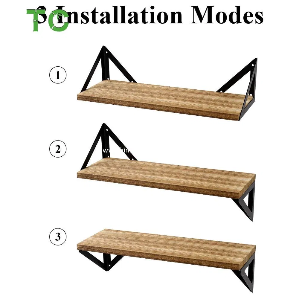 Hot Sale Wood Floating Shelves Wall Mounted, Rustic Wood Wall Shelves Display Racks Storage Shelf Set of 3 for Bathroom, Kitchen, Bedroom, Living Room, Office