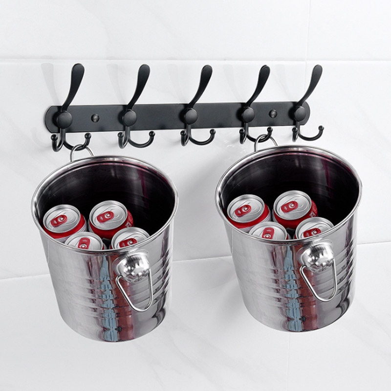 Wall Mounted Stainless Steel Coat Hook Rail Multi-Purpose Heavy Duty Clothes Towel Hook Rack for Bathroom Bedroom Hats Keys Bags