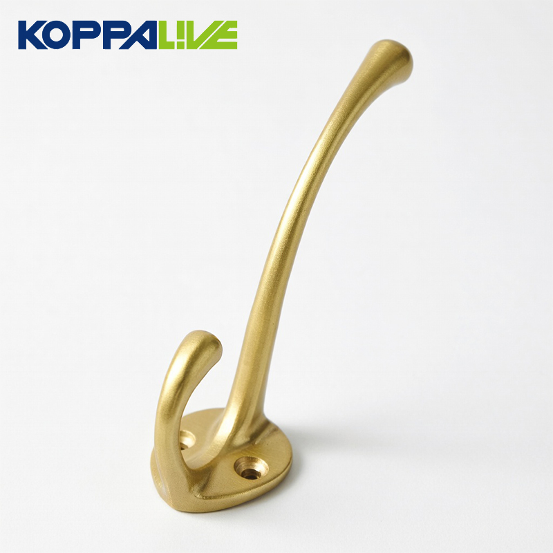 Koppalive Brass Coat Hooks Rustic Style Door Mount Hanger for Clothes, Hats Bathroom &amp; Wardrobe Wall Mounted Double Hook