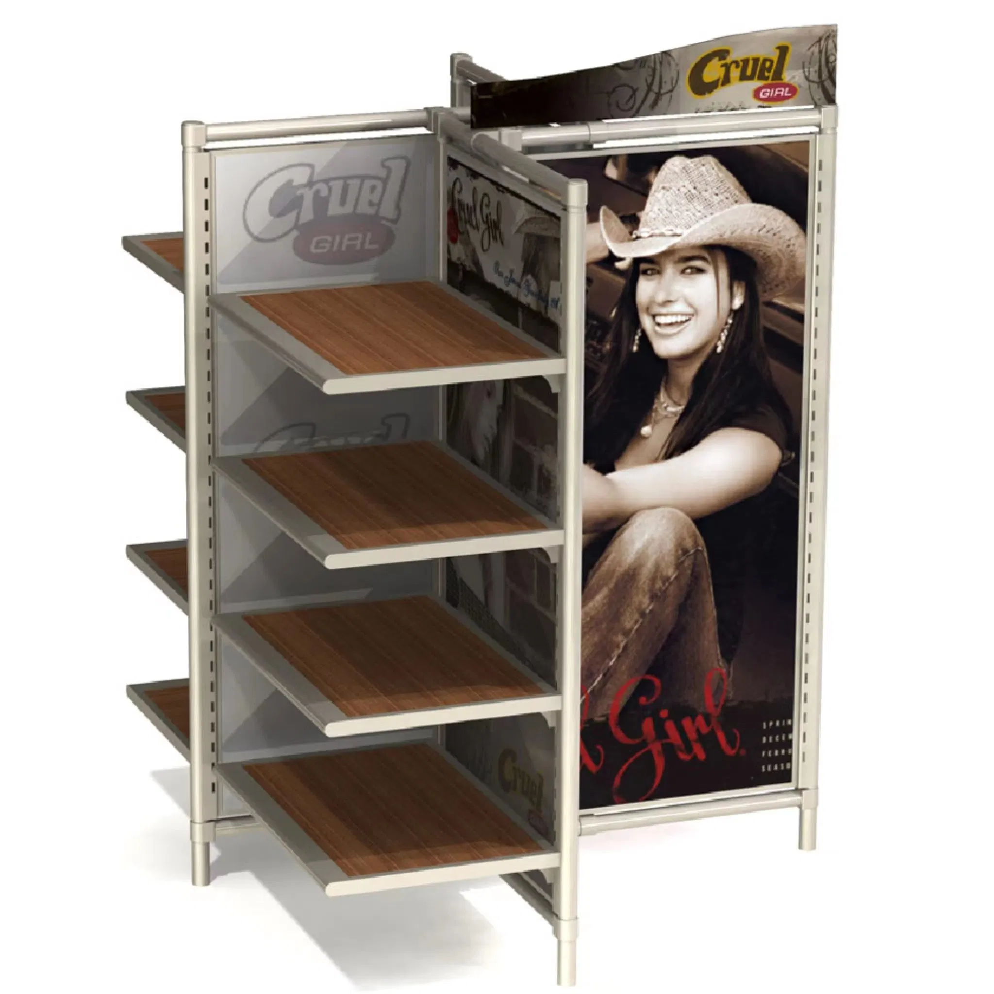 Stylish Wooden Floor Standing Display Rack for Baseball Hats