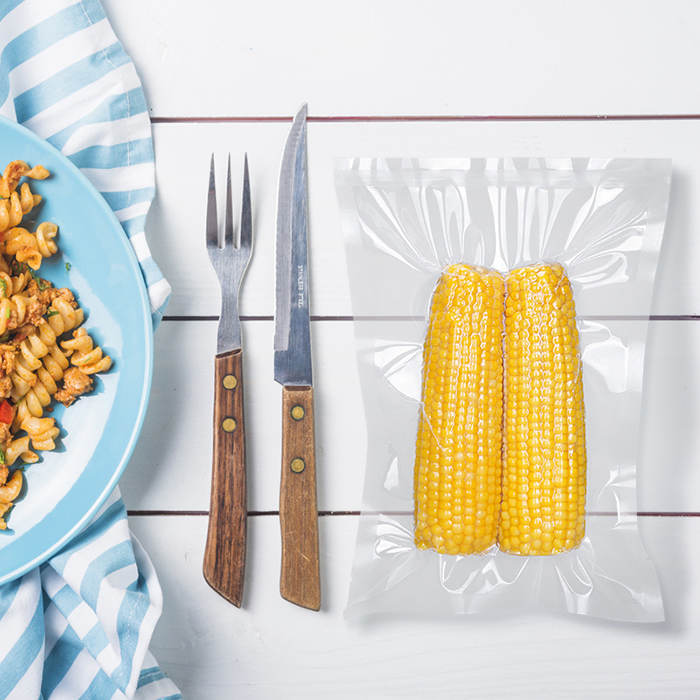 BPA Free Nylon Compostable Biodegradable 3 Side Seal Flat Retort Pouch Embossed Vacuum Storage Bag for Meat Frozen Food