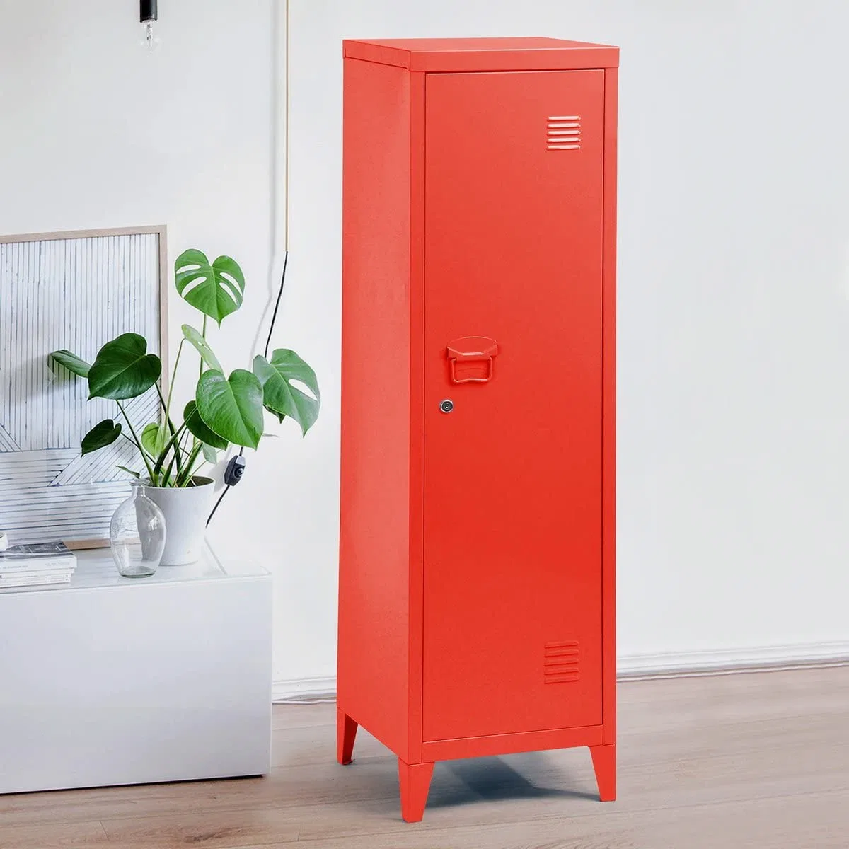 Office File Storage Metal Cabinet 3 Door 3-in-1 Cupboard Locker Organizer Console Stand