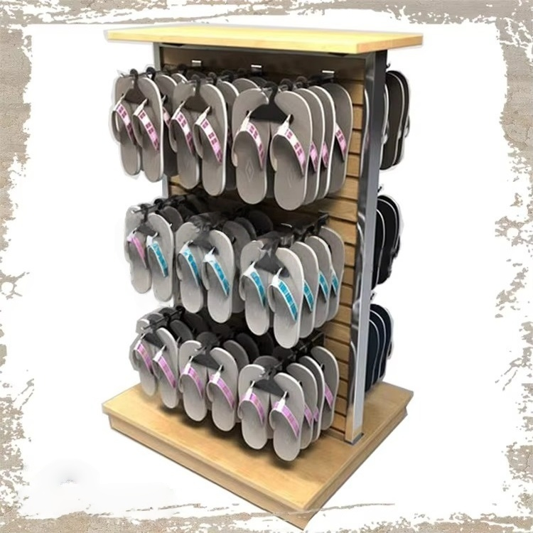 Commercial Hat Racks for Shop Floor Standing Racks Hat Floor Display Wood