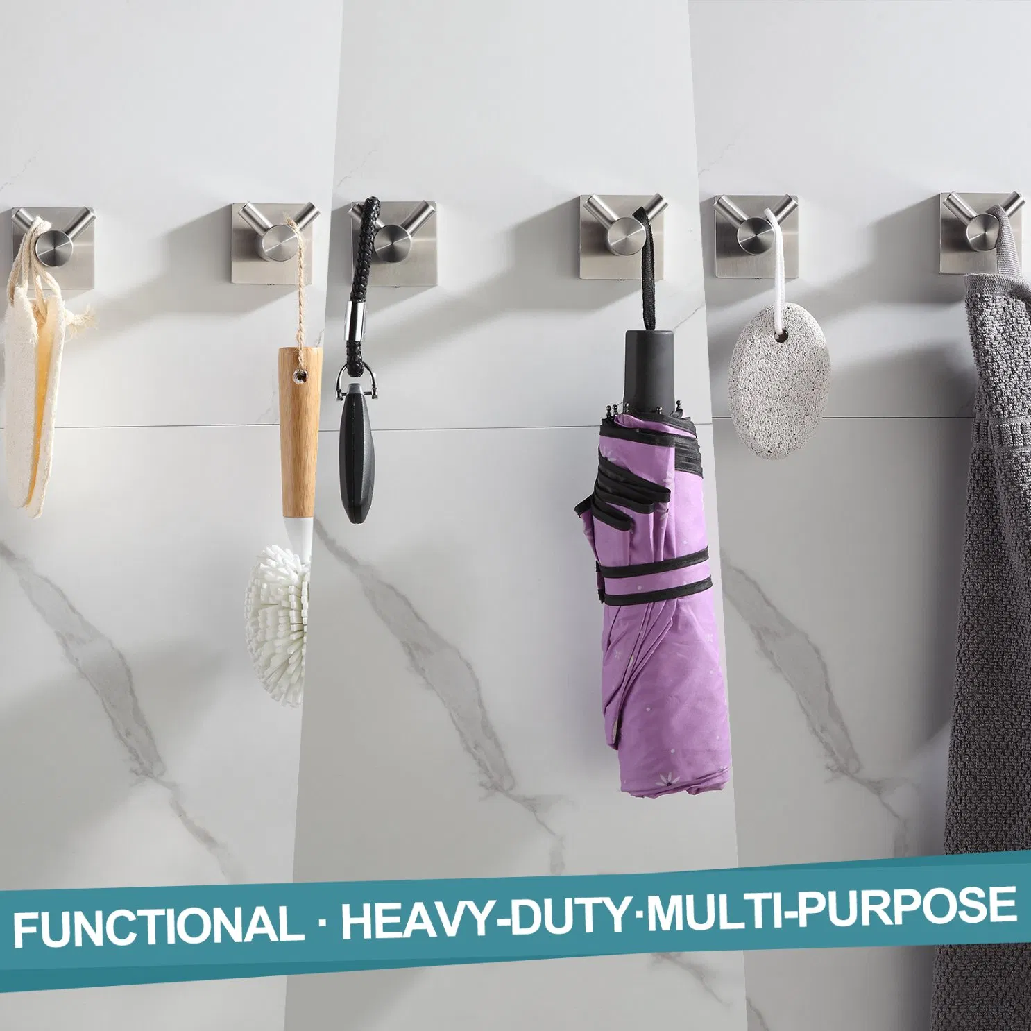 Hotel Brushed Nickel Wall Mounted Clothes Hook Stainless Steel Bathrobe Towel Hook