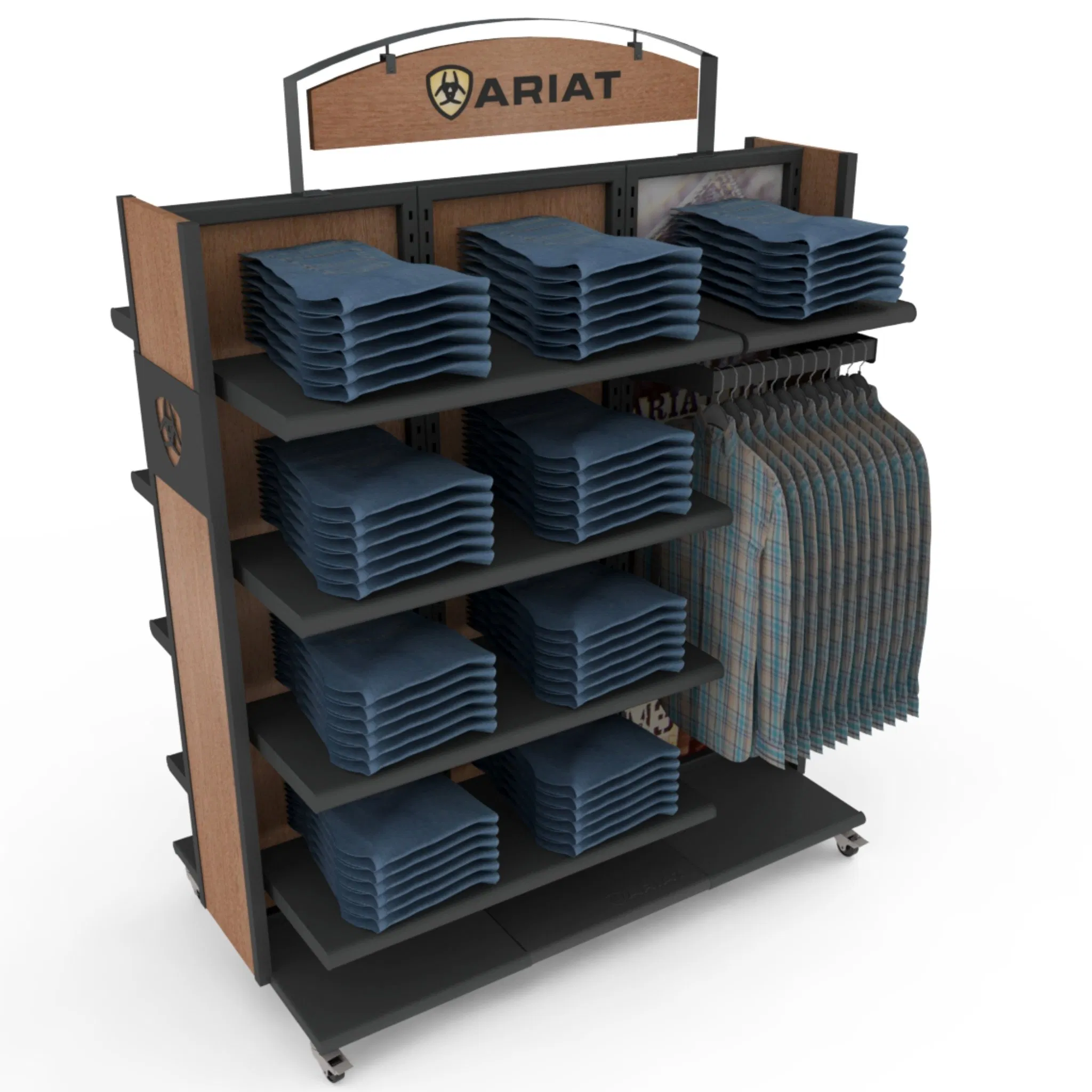 Stylish Wooden Floor Standing Display Rack for Baseball Hats