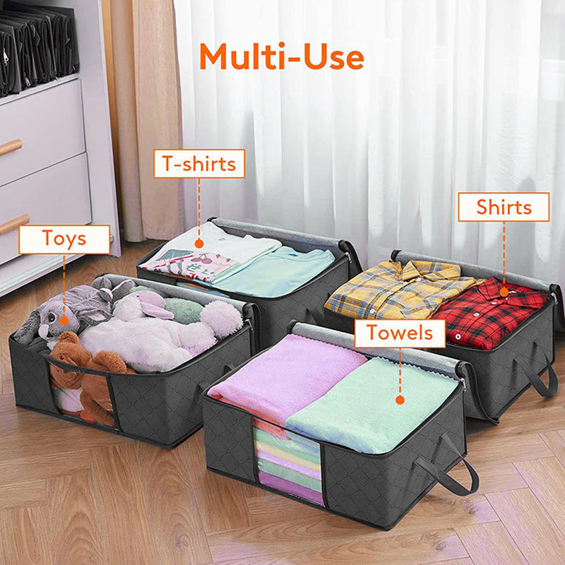 Soft Durable Material with Reinforced Seams &amp; Double Handles Foldable Under Bed Storage Containers
